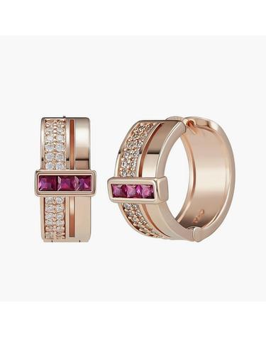 모니카 귀걸이 MGER034S 14K Gold Plated (루비 큐빅)