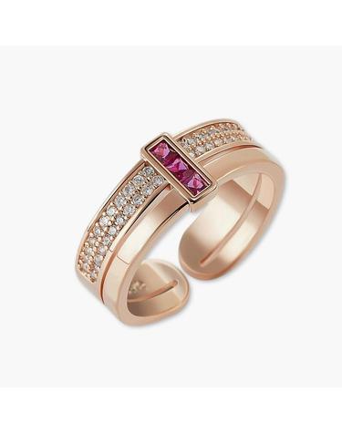 리얼에픽 오픈링 MGFR0109 14K Gold Plated (루비 큐빅)