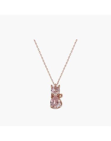 페리스 목걸이 MGNL0365 14K Gold Plated (핑크 큐빅)