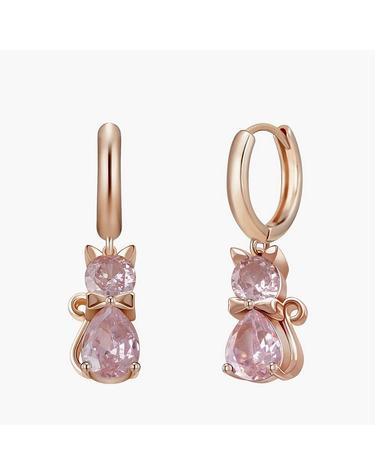 페리스 귀걸이 MGER0366 14K Gold Plated (핑크 큐빅)
