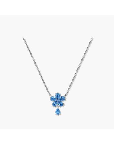 칼리아 목걸이 MGNL0393 Rhodium Plated (화이트골드+블루 큐빅)