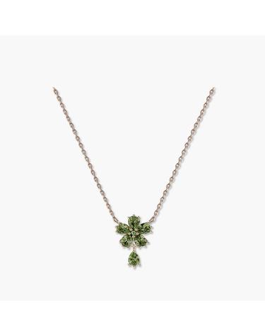 칼리아 목걸이 MGNL0395 14K Gold Plated (로즈골드+그린 큐빅)