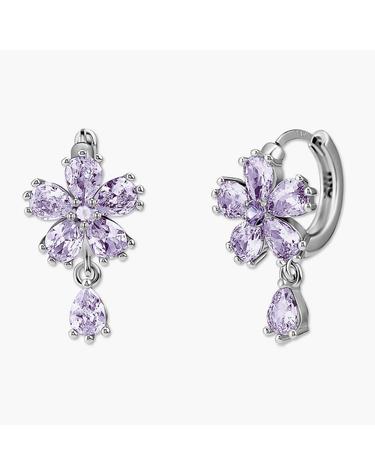칼리아 귀걸이 MGNL0396 Rhodium Plated (화이트골드+퍼플 큐빅)