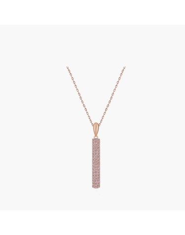 파이퍼 목걸이 MGNL0398 14K Gold Plated (로즈골드+핑크 큐빅)