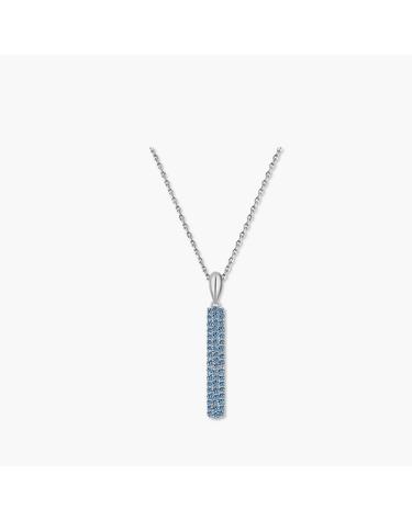 파이퍼 목걸이 MGNL0400 Rhodium Plated (화이트골드+블루 큐빅)