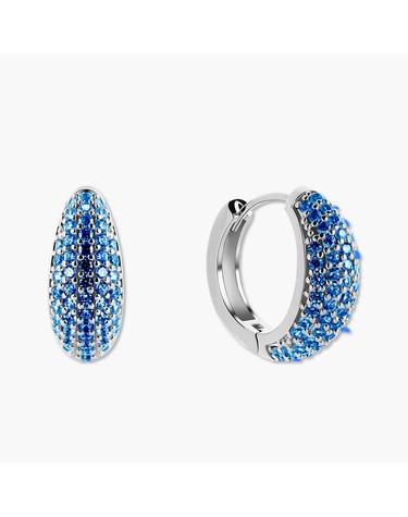 캐럴 귀걸이 MGER0405 Rhodium Plated (화이트골드+블루 큐빅)