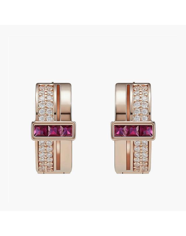 모노그래프 모니카 귀걸이 MGER034S 14K Gold Plated (루비 큐빅) 착용컷