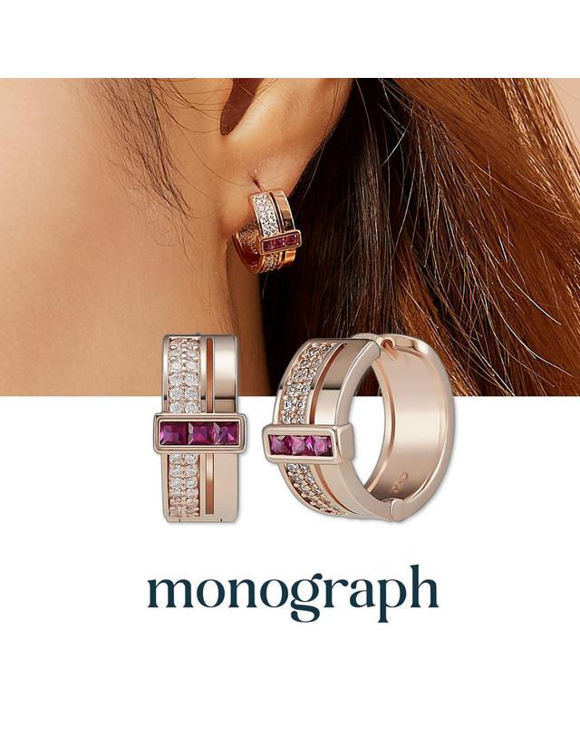 모노그래프 모니카 귀걸이 MGER034S 14K Gold Plated (루비 큐빅) 착용컷