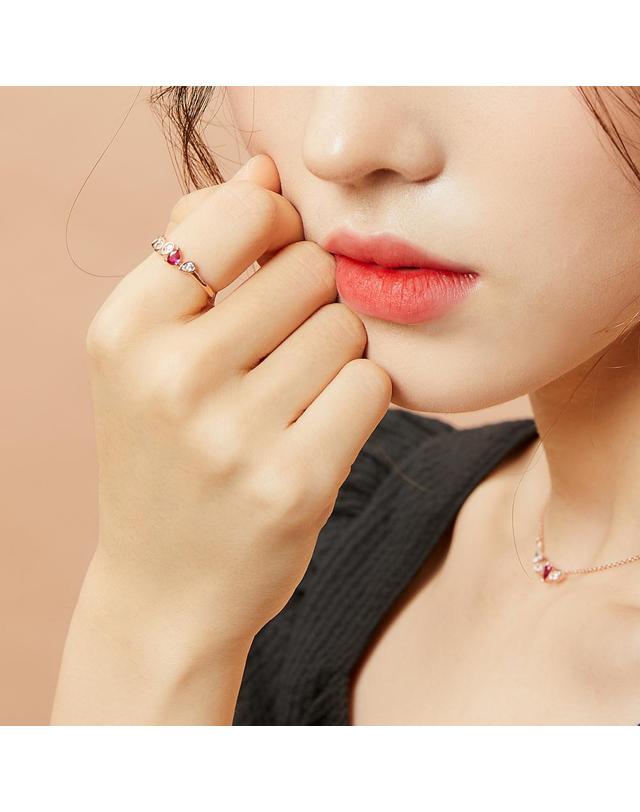 모노그래프 루비블라썸 오픈링 MGFR0136 14K Gold Plated 착용컷