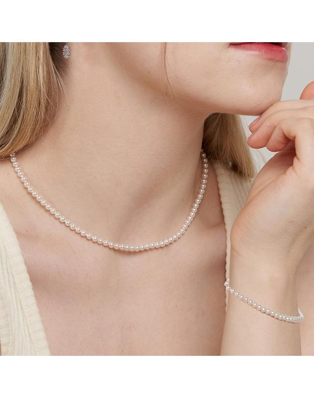 모노그래프 위노나 목걸이 진주 5mm 실버 925 MGNL328 Rhodium Plated 착용컷