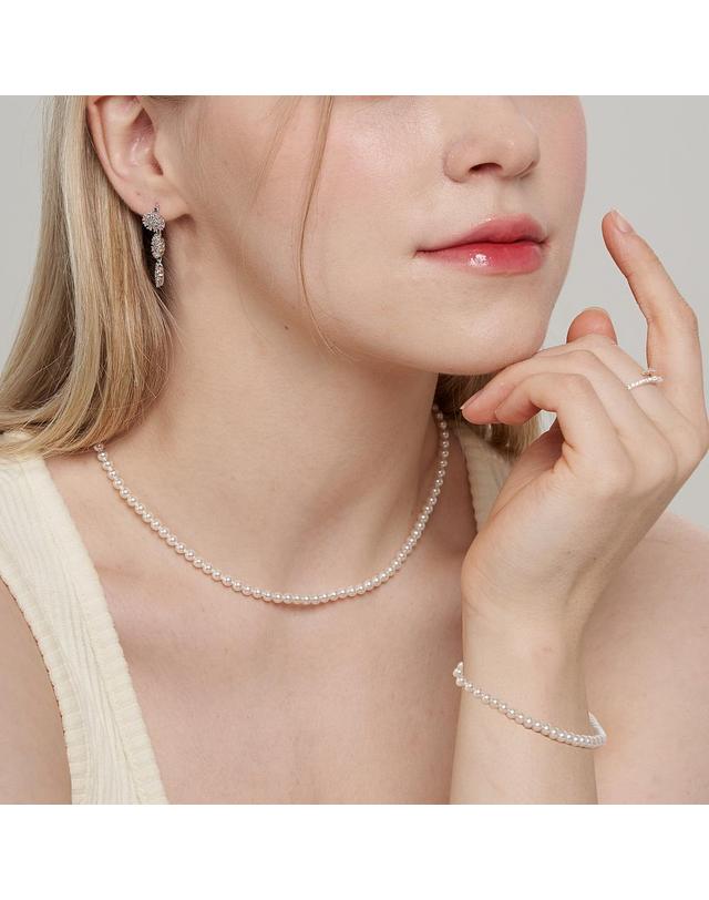 모노그래프 위노나 목걸이 진주 5mm 실버 925 MGNL328 Rhodium Plated 착용컷