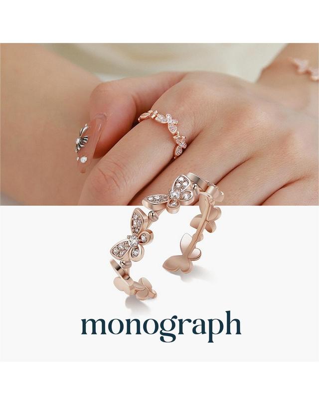 모노그래프 버터플라이 오픈링 MGFR0348 14K Gold Plated (로즈골드) 착용컷