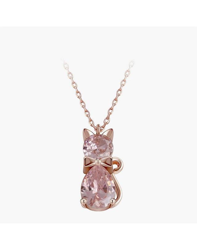 모노그래프 페리스 목걸이 MGNL0365 14K Gold Plated (핑크 큐빅) 착용컷