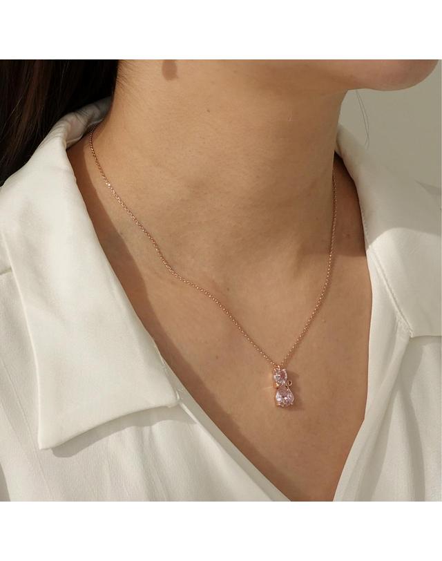모노그래프 페리스 목걸이 MGNL0365 14K Gold Plated (핑크 큐빅) 착용컷