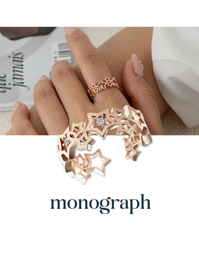 모노그래프 스타클래시 오픈링 MGFR0388 14K Gold Plated (로즈골드) 착용컷