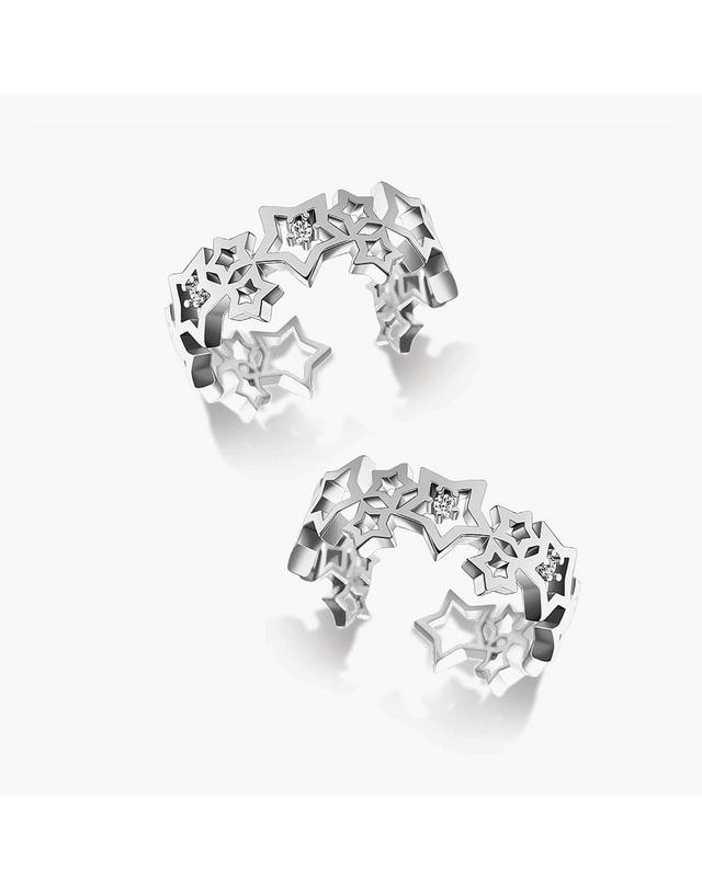 모노그래프 스타클래시 오픈링 MGFR0390 Rhodium Plated (화이트골드) 착용컷