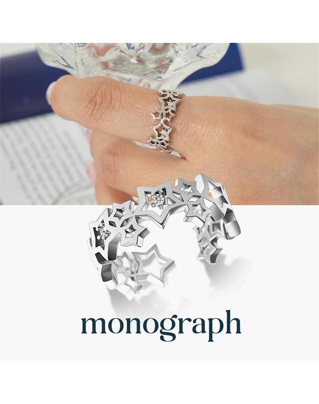 모노그래프 스타클래시 오픈링 MGFR0390 Rhodium Plated (화이트골드) 착용컷