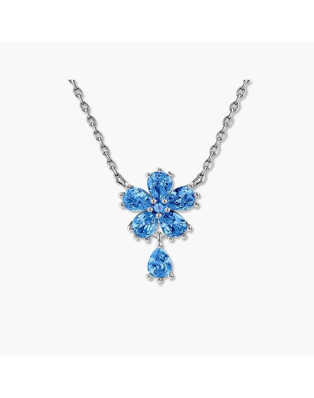 모노그래프 칼리아 목걸이 MGNL0393 Rhodium Plated (화이트골드+블루 큐빅) 착용컷