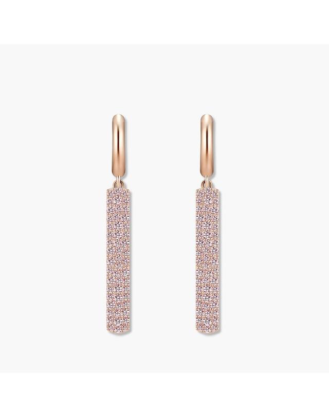 모노그래프 파이퍼 귀걸이 MGER0399 14K Gold Plated (로즈골드+핑크 큐빅) 착용컷
