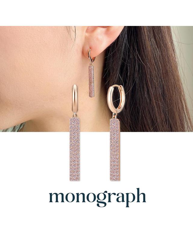 모노그래프 파이퍼 귀걸이 MGER0399 14K Gold Plated (로즈골드+핑크 큐빅) 착용컷