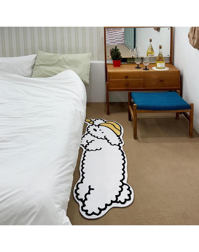 포시즌데코 볼튼 강아지 발매트 미니러그 빨아쓰는 미끄럼방지 욕실 주방 화장실 현관 착용컷
