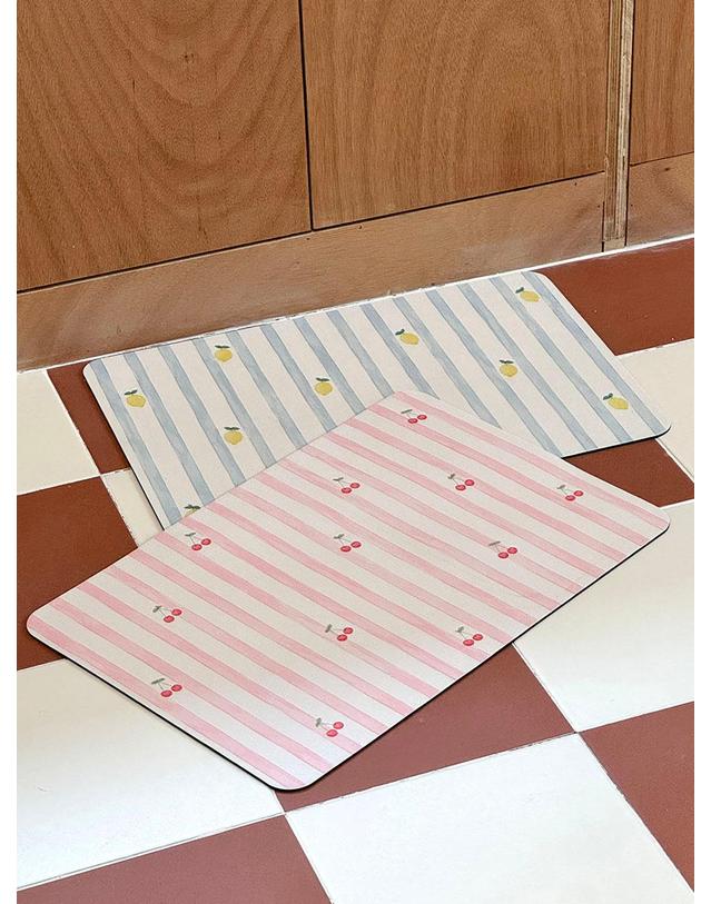 포시즌데코 피크닉 과일 규조토 발매트 빨아쓰는 미끄럼방지 욕실 주방 화장실 현관 착용컷