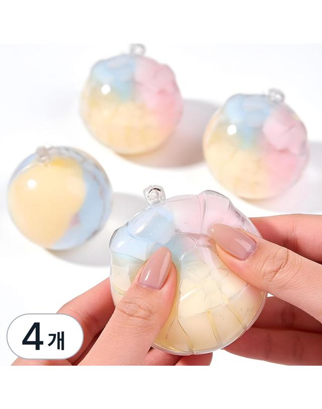 마치홈 KC인증 샤오홍슈 크런치 말랑이 촉감놀이 왁뿌볼 4p 멀티컬러 착용컷