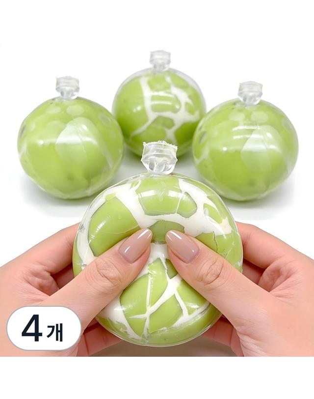 마치홈 KC인증 샤오홍슈 크런치 말랑이 촉감놀이 왁뿌볼 4p 멀티컬러 착용컷