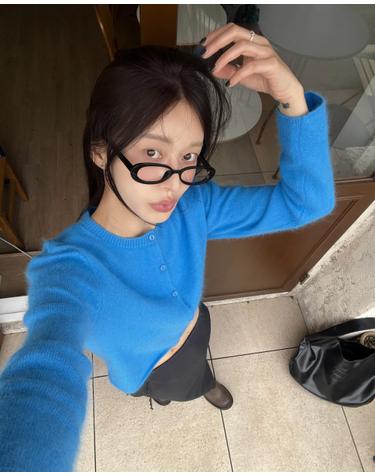 [트위] 베딧 헤어 라운드 긴팔 가디건