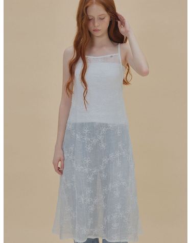 [TWEE] 포잇 플라워 시스루 레이어드 원피스