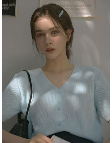 [TWEE] 크레모 린넨 브이넥 반팔가디건