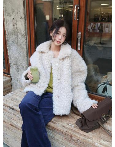 [TWEE] 뷰어드 시어링 카라 퍼자켓