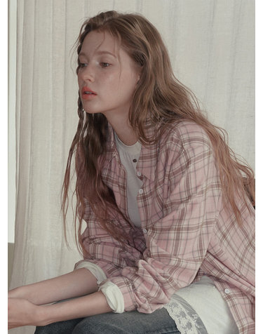 레얼 체크 오버핏 긴팔 셔츠