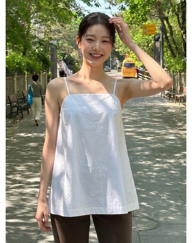 린 스트랩 미니 원피스