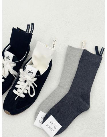 1320 뒷라벨 골지 면 탭 패션 여성 SOCKS 톰 연예인 차정원 기본 무지 양말