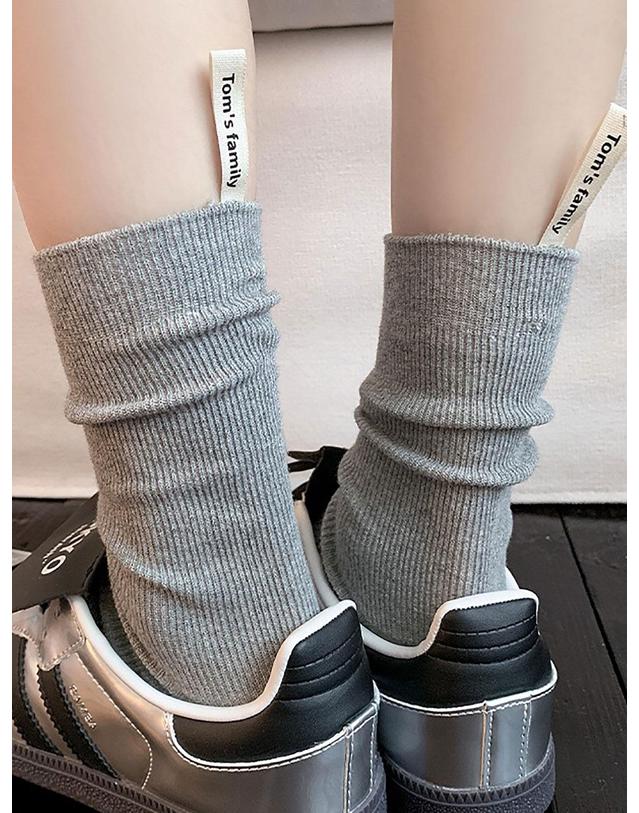 엔젤삭스 1320 뒷라벨 골지 면 탭 패션 여성 SOCKS 톰 연예인 차정원 기본 무지 양말 착용컷