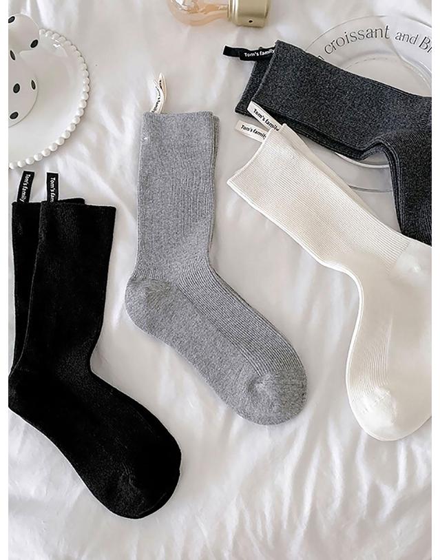 엔젤삭스 1320 뒷라벨 골지 면 탭 패션 여성 SOCKS 톰 연예인 차정원 기본 무지 양말 착용컷