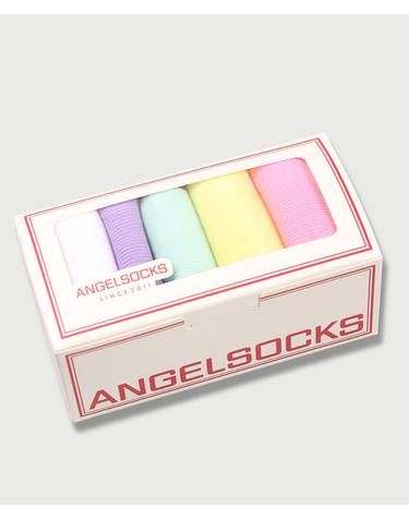 SET005-솜사탕 파스텔 골지 무지 기본 컬러 여자 양말 SOCKS