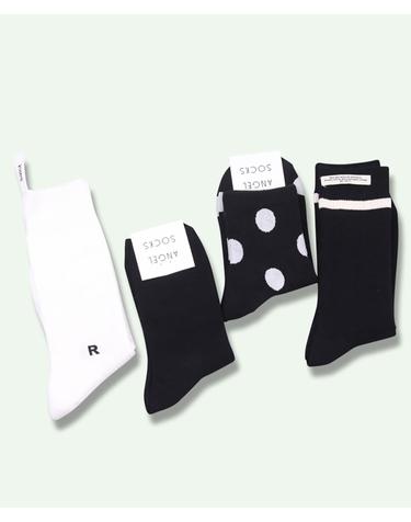 SET005-모노팝 양말 선물 세트 여자 데일리 블랙 검정 땡땡이 양말 SOCKS