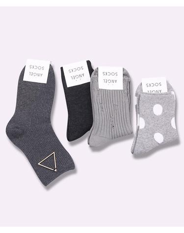 SET005-그레이톤 회색 차콜 도트 패션 gray socks 양말 선물세트