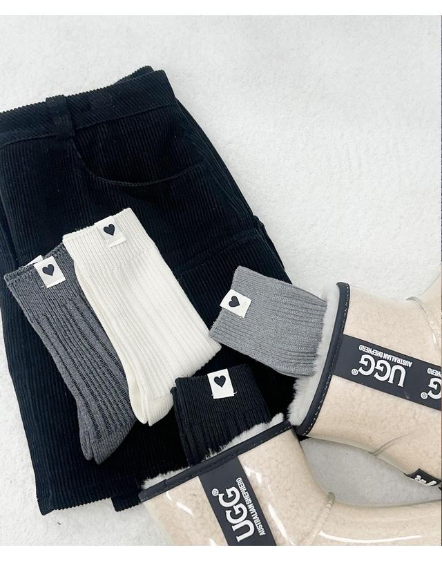 엔젤삭스 1325하트탭 니트 패션 여성 여자 골지 기본 무지 데일리 socks 양말 착용컷