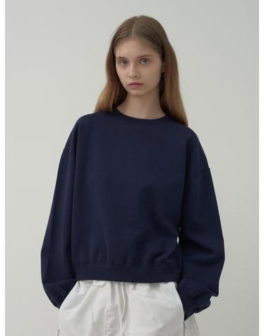 스티치 스웻셔츠-Plain Navy