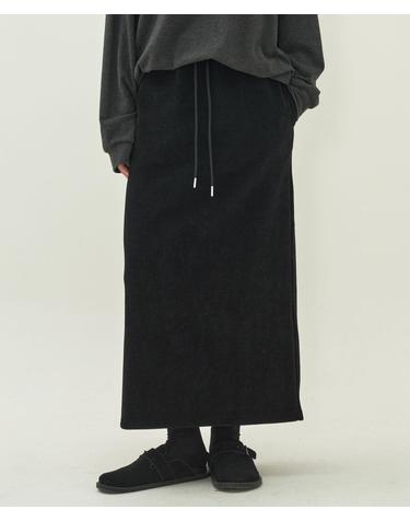 코지 벨로아 스트링 스커트-Black