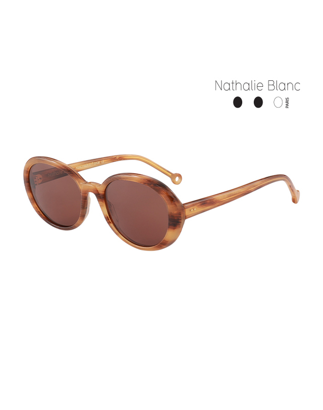 나탈리 블랑 (최초가 580,000원) 나탈리 블랑 선글라스 NB-HENRIETTE 112S 라운드 아세테이트 여자 착용컷
