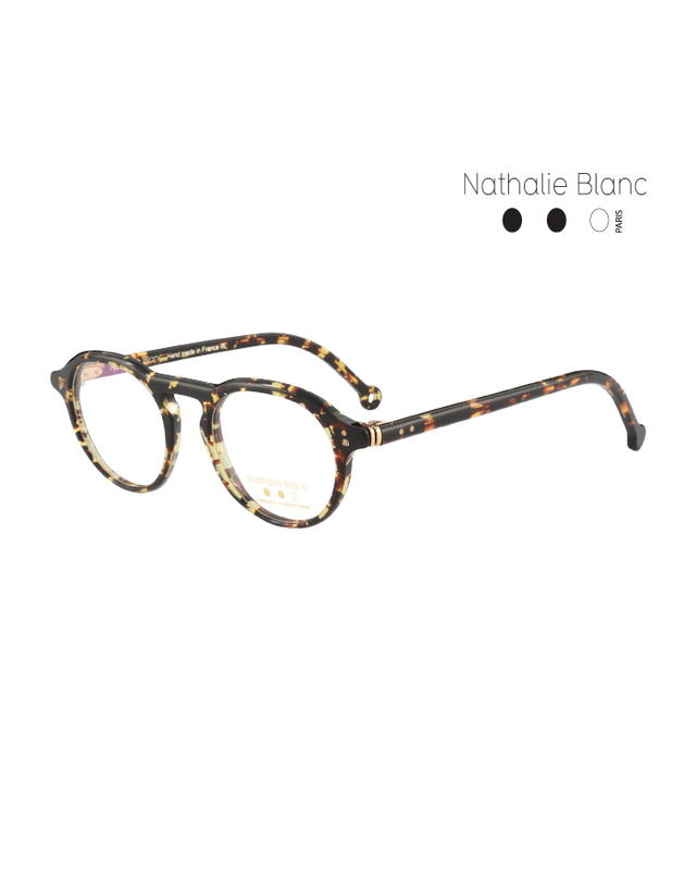 나탈리 블랑 (최초가 580,000원) 나탈리 블랑 안경테 NB-LAURENT 176 라운드 아세테이트 여자 안경 착용컷