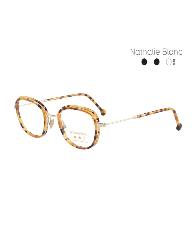 나탈리 블랑 (최초가 680,000원) 나탈리 블랑 안경테 NB-PRUDENCE 466 라운드 메탈 남자 여자 안경 착용컷