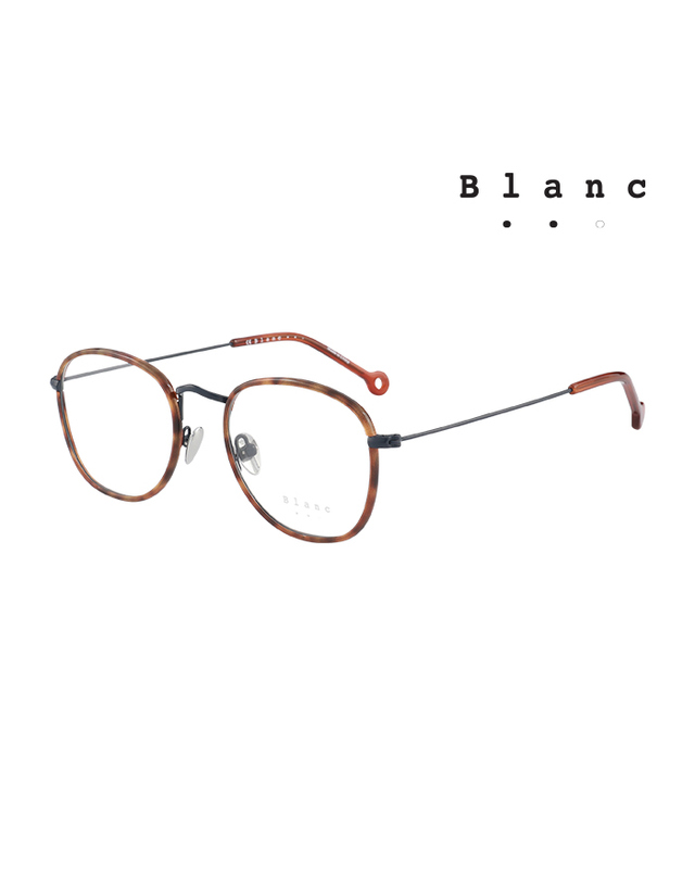 블랑 (최초가 580,000원) 블랑 안경테 BL-LINO 313 라운드 메탈 남자 여자 안경 착용컷