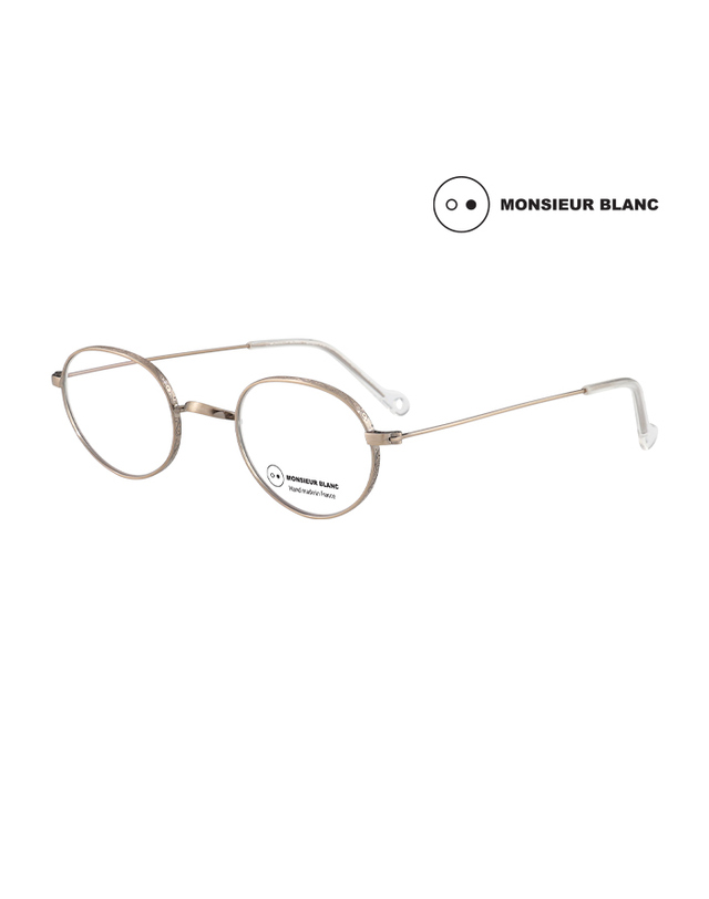무슈 블랑 (최초가 580,000원) 무슈 블랑 안경테 MS-CHRISTIAN 480 라운드 메탈 남자 여자 안경 착용컷