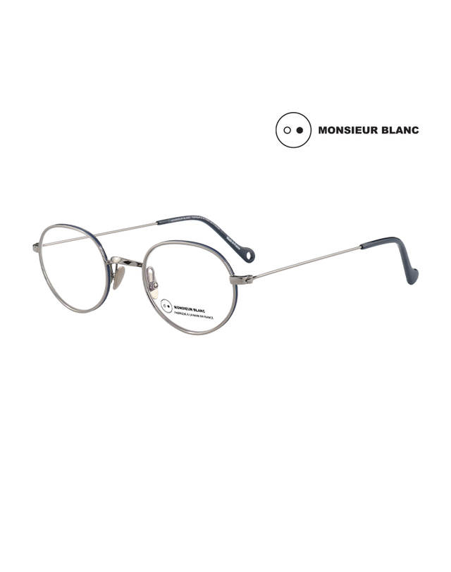 무슈 블랑 (최초가 580,000원) 무슈 블랑 안경테 MS-JEAN 494 라운드 메탈 남자 여자 안경 착용컷