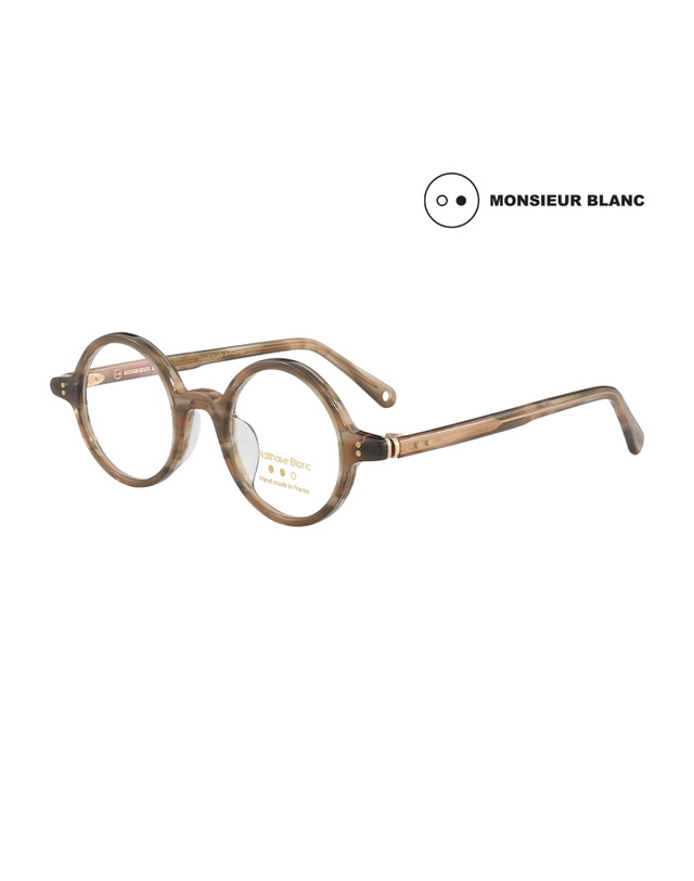 무슈 블랑 (최초가 580,000원) 무슈 블랑 안경테 MS-JULIEN 506 라운드 아세테이트 여자 안경 착용컷